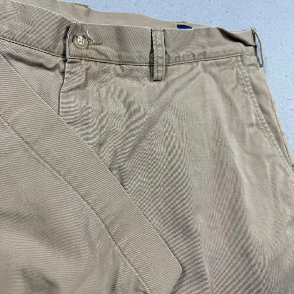 Polo Ralph Lauren Mens Chino Shorts Tan Khaki Cotton Twill Flat Front 36